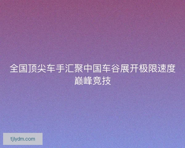 全国顶尖车手汇聚中国车谷展开极限速度巅峰竞技